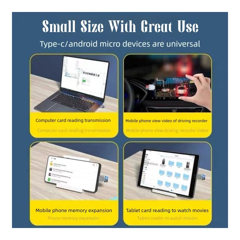 USB C Card Reader Portable Adapter,Type-C Micro SD Card Reader