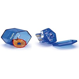 GIOTTO 3 Holes Pencil Sharpener for Kids, Manual Pencil Sharpener with Container, Ideal for Children & Schools