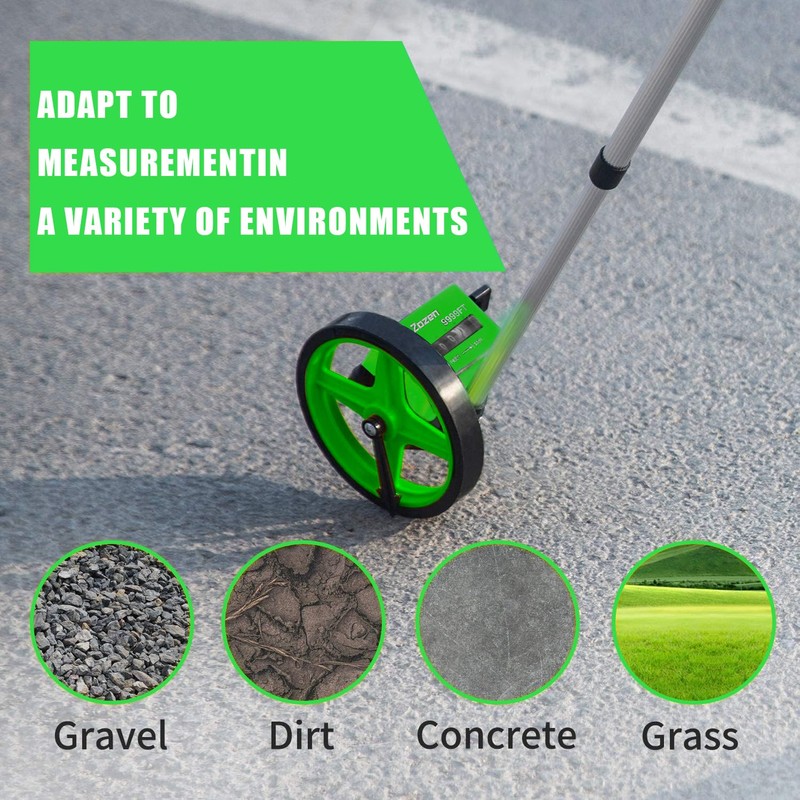 Zozen Measuring Wheel, Green 6Inch Measure Wheel, Distance Measuring in