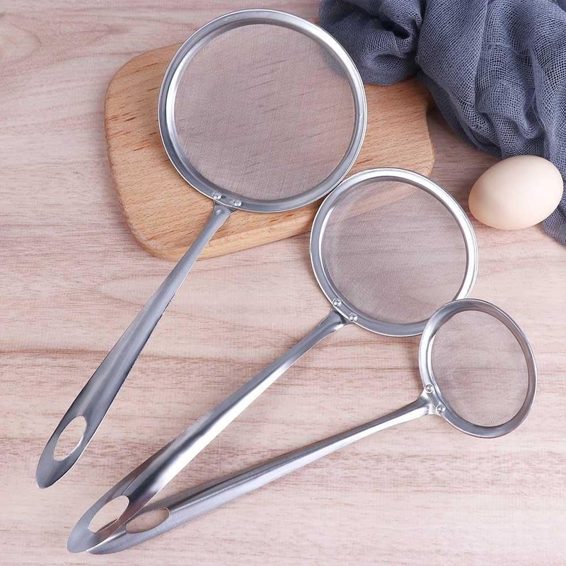 1Pc Stainless Steel Fat Skimmer Spoon, Fine Mesh Strainer Filter
