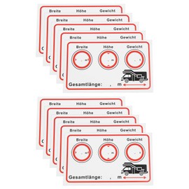 VGOL 10Pcs Motorhome Truck Sticker Caravan Size Display Sticker Large Writing and Automatic Film Sticking for Motorhome Caravan Travel Camping 10x6cm(German)