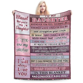 to My Daughter Blanket from Mom,Daughter Birthday Christmas Idea Blanket Gifts Mom to Daughter Super Soft Cozy Flannel Throw Blanket 50x60