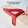 3D Multi-Angle Measuring Ruler, 0°-90° Aluminum Alloy Measuring Ruler, Woodworking