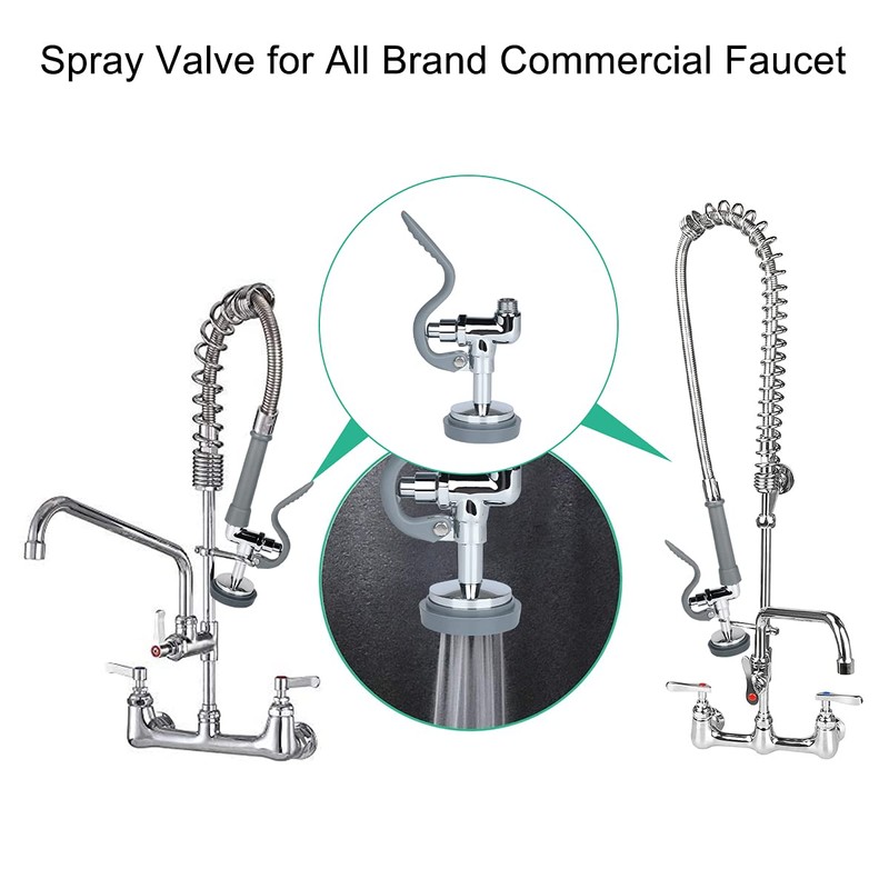 KWODE Pre-Rinse Spray Valve Commercial Sink Faucet Sprayer Head Dish