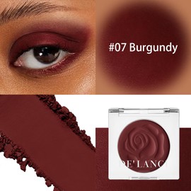 ecofavor Burgundy Eyeshadow Single Palette with Applicator – Elegant Matte Red Shades for Timeless and Sophisticated Makeup Looks High-Pigment, Long-Lasting, Waterproof Formula - 07