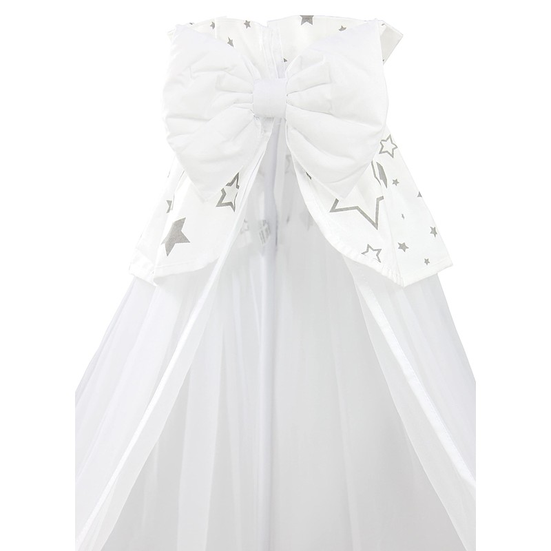 TupTam Baby Cot Canopy with Crown and Bow Chiffon, Stars