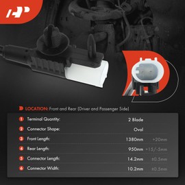 A-Premium Front and Rear Disc Brake Pad Wear Sensors Compatible with Land Rover Range Rover, Range Rover Sport, 2014 2015 2016, V6 3.0L, 2-PC Set