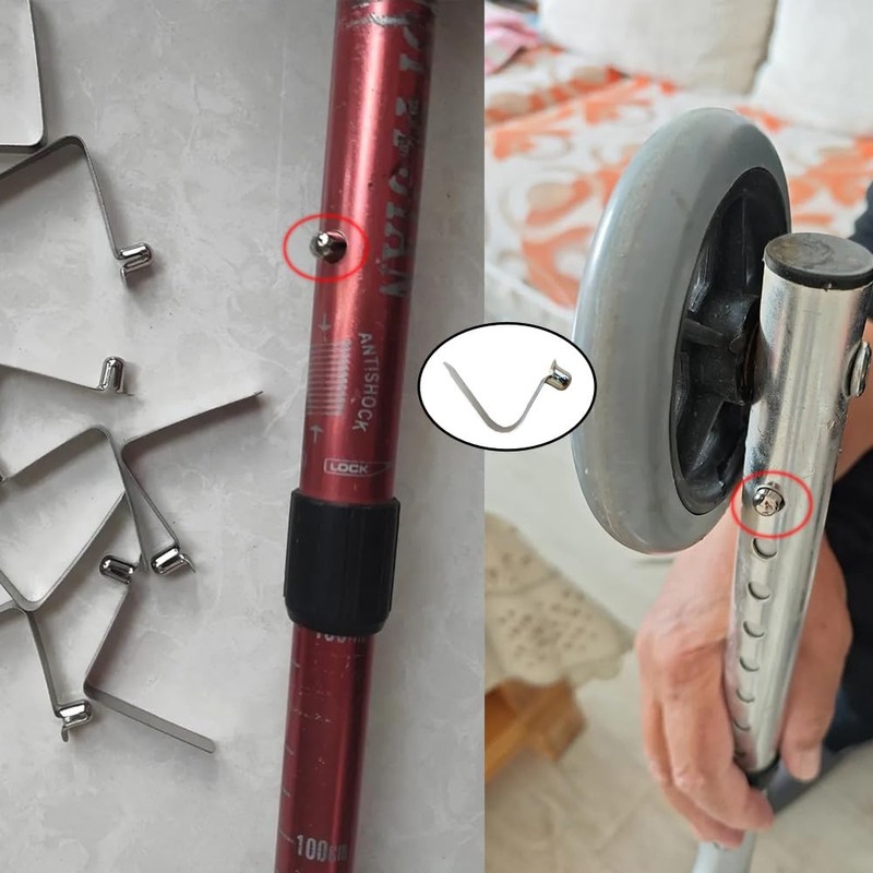 DeaHea 10 Pack Folding Walker Height Adjustable Clips Pole Push