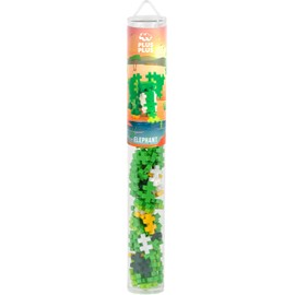 Plus-Plus 4323 Geniales Konstruktionsspielzeug, Elefant, Kreativ-Bausteine Tube, Bausteinset für Kinder ab 5 Jahren, 100 Teile