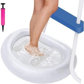 GIONAR Inflatable Pool Foot Bath Basin - Foot Soaking Bath Basin for Swimming Pool Clean Feet- Foot Wash Bath Tub for Pool Entry Ladder, Home Spa Treatment +1 Handy Air Valve