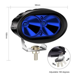 YnGia LED Forklift Light 20W Blue Safety Light, Forklift Safety Warning Light Warehouse Forklift Lights 12-80V 6PCS