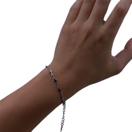 YienDoo Cross Bracelet Silver Cross Satellite Chain Wrist Chain Boho Crucifix Station Hand Chain Minimalist Cross Bracelets Jewelry Gifts for Women Girls