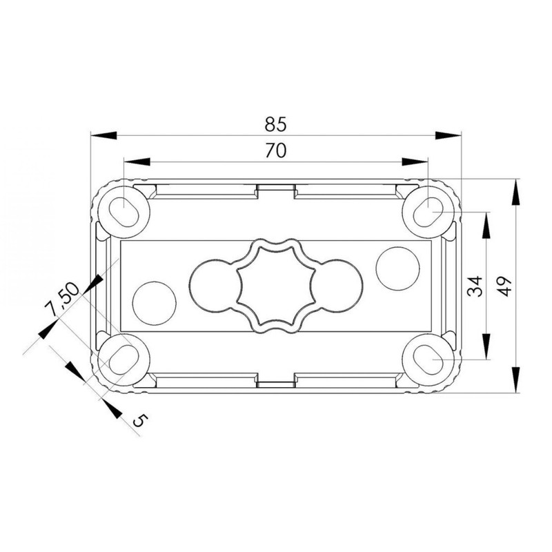 Wiska 10109900 COMBI 206 BK 3xWAGO 221-413 Junction Box, 85x49x51mm,