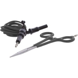 Jeweler's Basics - Straight Nose 6.25” Grounded Hemostats for Micro Welding (Black Handles)