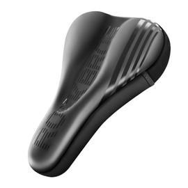 ROCKBROS Saddle Cover, Bicycle Saddle Cover, Memory Foam Cushion, Ultra Thick, Butt Painless, PU Leather, Waterproof, Built-In Gel, Shock Absorption, Absolutely Stays Off, Easy Installation, Road