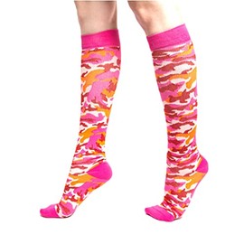 Howard's Knee High Medical Compression Socks 15-20mmHg for Women & Men (S/M, Pink Camo)