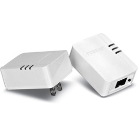 TRENDnet Powerline AV200 Mini Network Adapter Starter Kit, up to 200 Mbps over existing electrical lines, TPL-308E2K