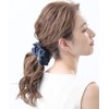 VINGTAINE HS-95-IG Denim Fringe Scrunchie Hair Accessories, Indigo