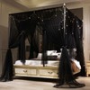 VETHIN 4 Corners Post Princess Bed Canopy Curtain Double Layer