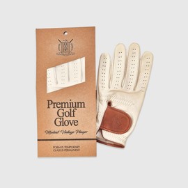 Modest Vintage Player Ltd PRO Cream Cabretta Leather Golf Glove - (2-Pack) (X-Large)