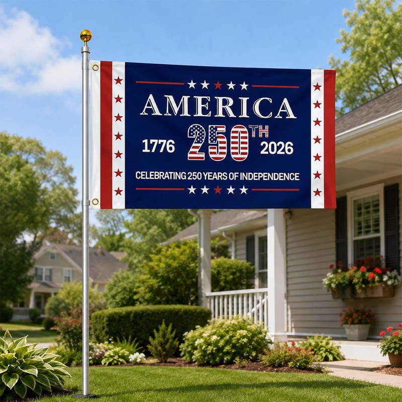 Double Sided USA 250th Anniversary Flag 4x6 FT Heavy Duty