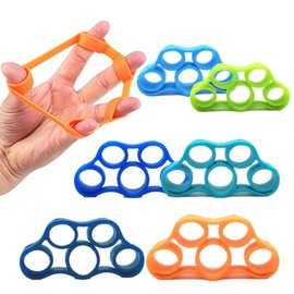 6 PCS Hand Grip Strengthener, Finger Fitness Elastic Band Resistance Band Suitable for Exercise Training Rubber Ring Pull Ring Hand Grip Extender