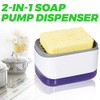 Soap Dispenser for Kitchen, Sponge Holder, Countertop Soap Dispensing Pump,
