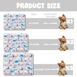 AHYDFSR Cooling Mat for Dogs, Waterproof and Scratch-Resistant, Water-Filled Cooling Mat, for Pets and Humans, 60 x 70 cm, XL, Grey