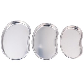 FUOYLOO Bandejas de Acero Inoxidable Quirúrgicas Riñoneras 3 Piezas Tamaño Pequeño, Mediano y Grande para Instrumentos Dentales y Clínicos en Laboratorio y Uso Profesional