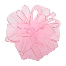 Berwick Offray 2.5" Wide Sheer Spring Wired Edge Ribbon for Decoration and Crafts, 50-Yard Spool, Pink