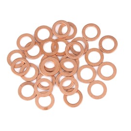 A ABSOPRO Copper Washer 10 x 16 x 1.5mm Flat Sealing Gasket Ring (Set of 30)