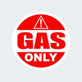 fagraphix Gas Only Sticker Decal Self Adhesive Fuel Tank Gas Gasoline Warning 4.00" Wide