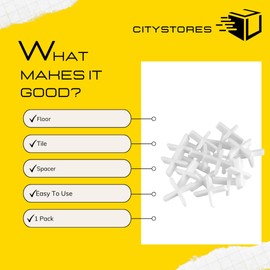 Citystores® 160 4mm Floor Tile Spacers White Plastic 4 Grids of 40 Spacers Per Grid Ideal for Professional Tile Alignment Durable and Easy to Use for Wall and Floor Tiling Projects