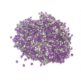 Liying Acrylic Diamonds Faux Round Crystals Treasure Gems for Table Scatters, Vase Fillers, Arts & Crafts, Wedding Decoration (4.5mm 2000pcs Purple & Silver)
