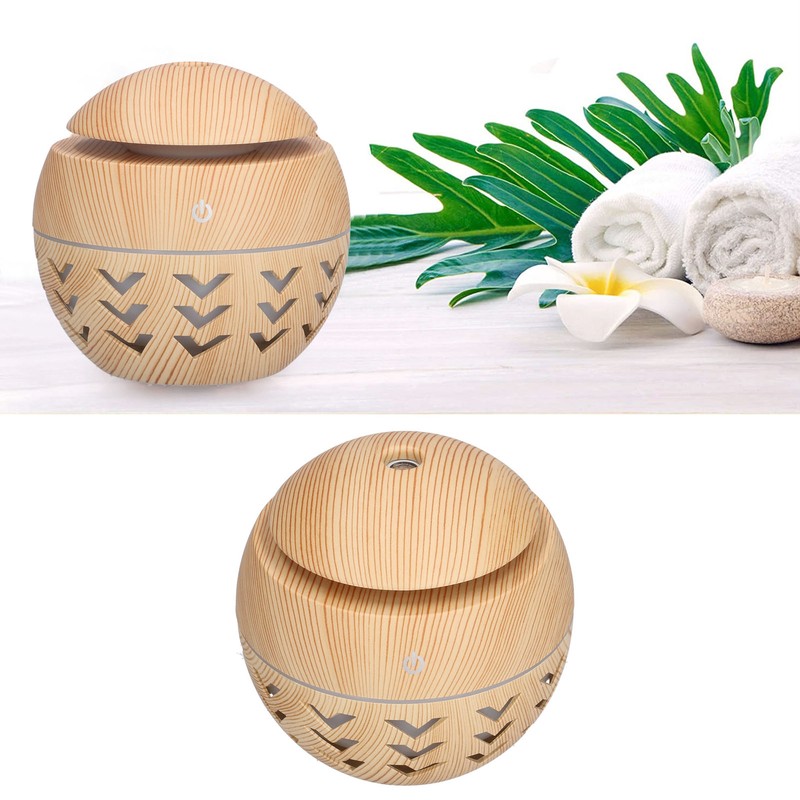 130ml Air Humidifier USB Aromatherapy Wood Grain Humidifier with 7