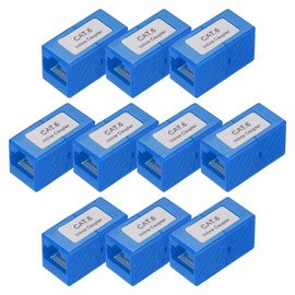 MECCANIXITY 10 Pcs RJ45 Ethernet Coupler, Female to Female Cat6 Coupler Ethernet Extension Adapter Network Connector for Cat6/Cat5e/Cat5,Blue