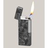 Metal Butane Lighter,Swirl Design, Soft Flame (Black)