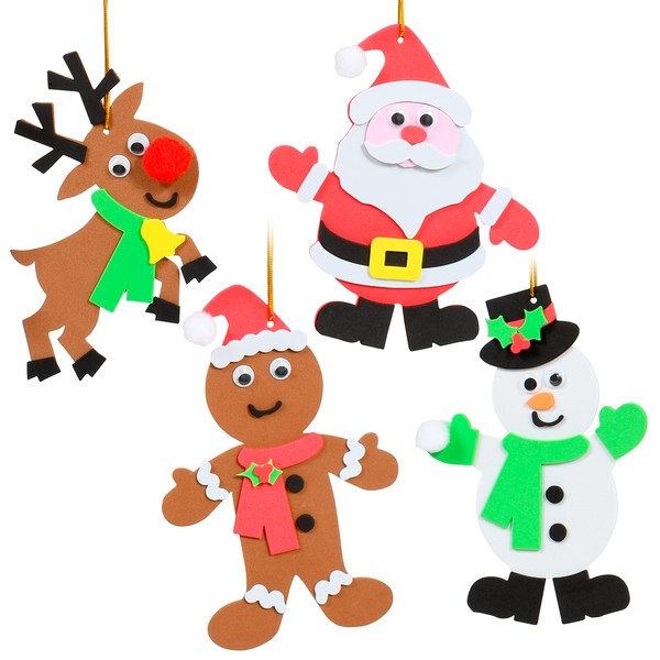 READY 2 LEARN Christmas Crafts - Create Your Own Christmas Characters - Set of 4 - Magnets and Christmas Tree Decorations
