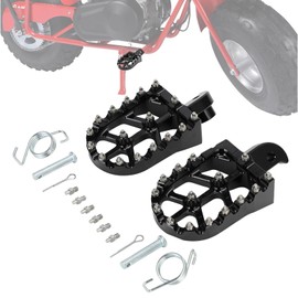 IUVWISN Mini Bike Foot Pegs CNC for CT200U CT200U-EX BT200X CT100U Mega Moto Trail 100cc 212cc 196cc Black,Wider MX Style Footpegs Foot Rest