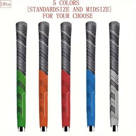 MCC Golf Club Grip Anti-Slip 60R Natural Rubber Set of 13 Golf Grips:_Green_Midsize