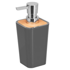 bremermann Calvi Soap Dispenser Made of Bamboo and Plastic // Capacity 320 ml (Grey)