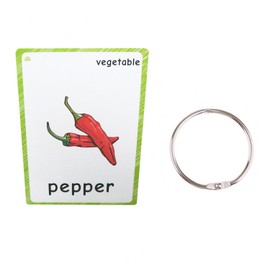 20 pcs Veggies flash cards , early learning cards on a ring for toddlers, kids learning tools(kids photo flash card)for pre-kindergarten-classroom decorations for kids and teacher tools ,12x9cm