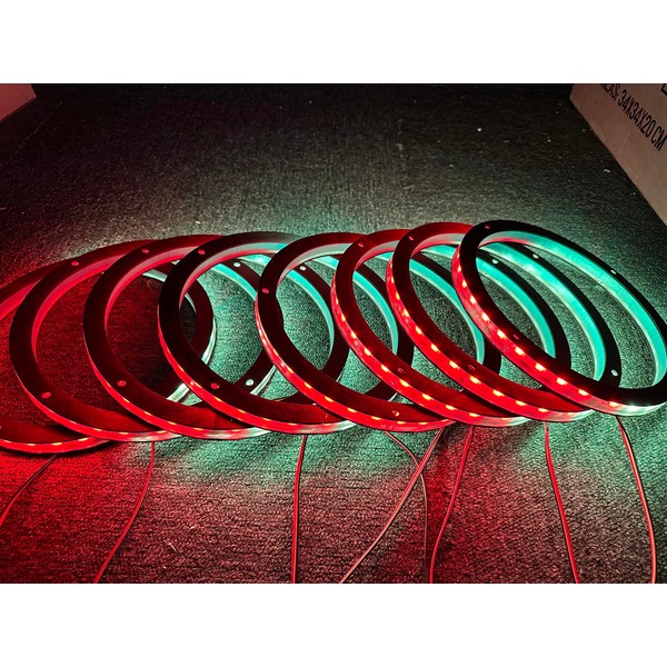 8PCS 8" Dream Chase Car LED Speaker Ring Light Kit