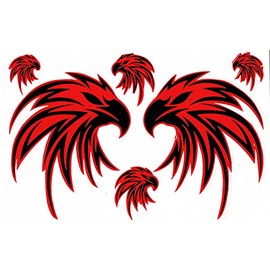 1 Sheet - Eagle Head Flames Fire Sticker Motorsport Motocross Car Scooter Tuning Sticker Film 1 Sheet 270 mm x 180 mm Weatherproof or for Model Making