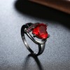 Xiaodou Black Gun Ruby Cubic-Zirconia Ring Gold Plated Promise Band