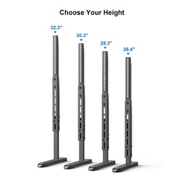 ErgoAV Universal Tabletop TV Legs for TV's 37-77" with Safety Straps, 4 Height Positions, VESA Patterns from 100x100mm to 800x400mm and a Weight Capacity of 110 lbs ERTSX1-01B