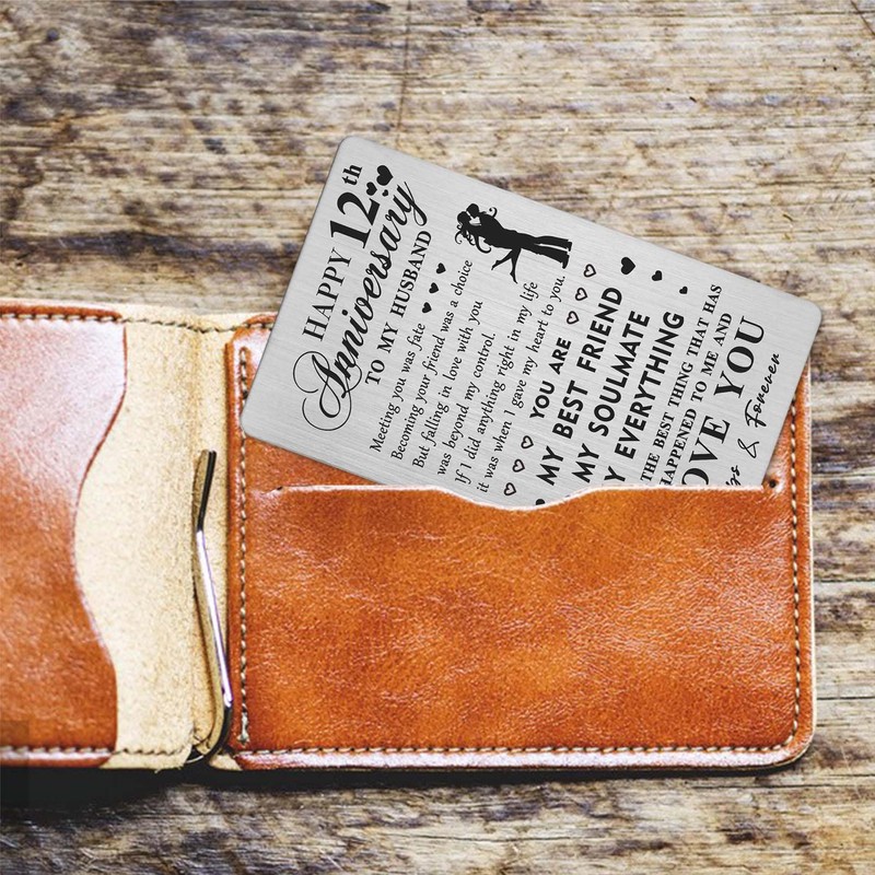 HYHYDHP 12th Anniversary Card Gifts for Husband - Happy 12