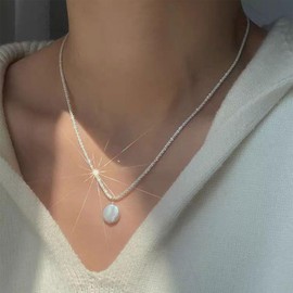 Gold Necklace for Women Dainty Chunky Pearl Necklaces Pearl Choker Necklace Heart Necklace Gold Statament Necklace for Women Prom Wedding Jewelry Gifts for Brides