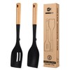 Pack of 2 Large Silicone Cooking Spoons, Heat Resistant Non
