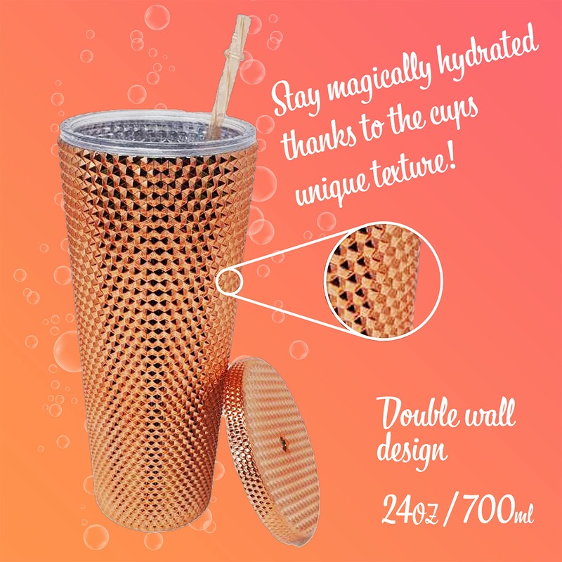 Plastic Cup with Rivets - Double Walled Plastic Cold Cup